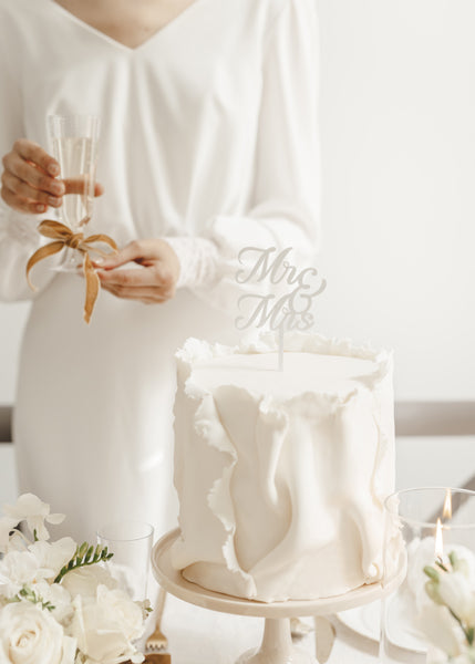 Topper Acrílico Pastel MR & MRS Blanco