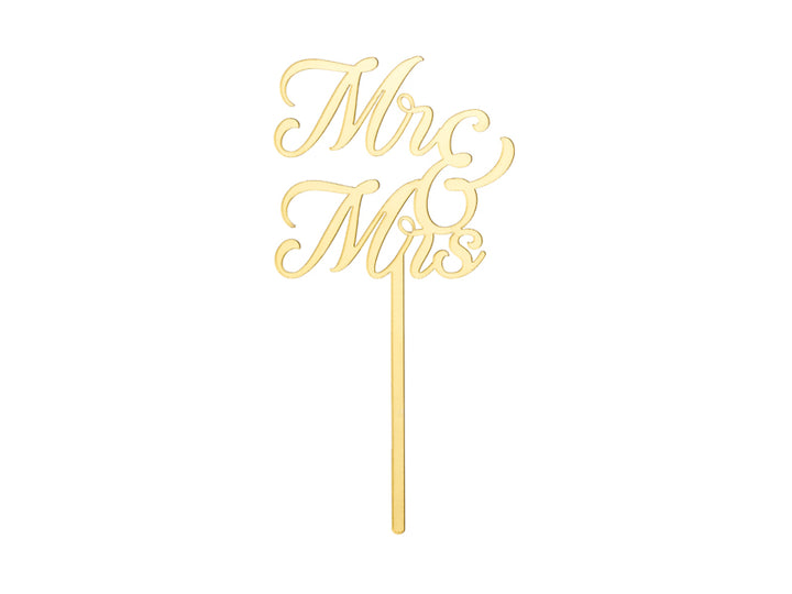 Topper Acrílico Pastel MR & MRS Dorado