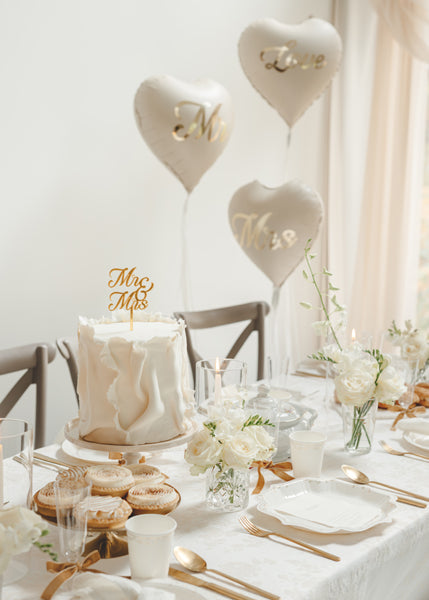 Topper Acrílico Pastel MR & MRS Dorado