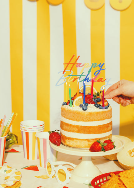 Topper Acrílico Pastel Happy Birthday Multicolor