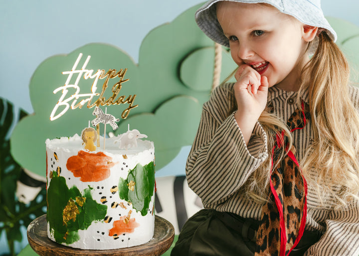 Topper Acrílico Pastel Happy Birthday Dorado