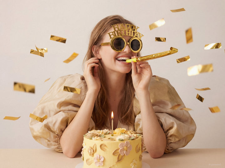 Gafas Doradas Happy Birthday