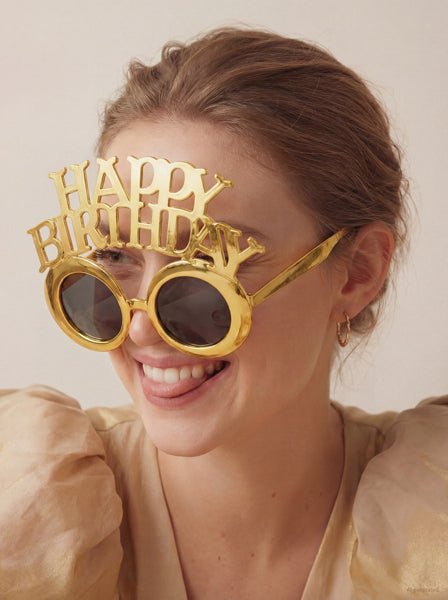 Gafas Doradas Happy Birthday