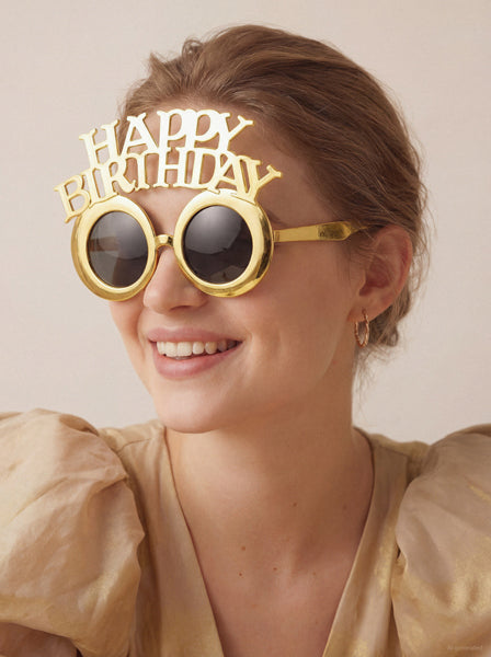Gafas Doradas Happy Birthday