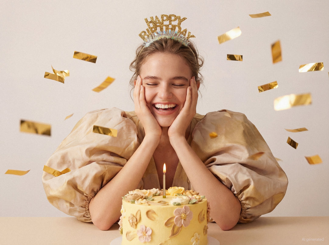 Diadema Dorada Vuelo Happy Birthday