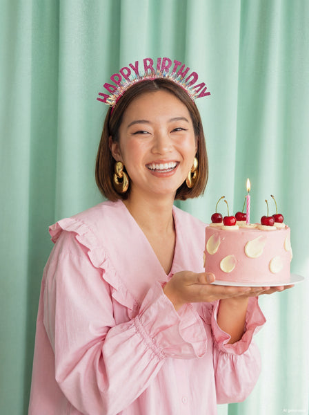 Diadema Happy Birthday Rosa