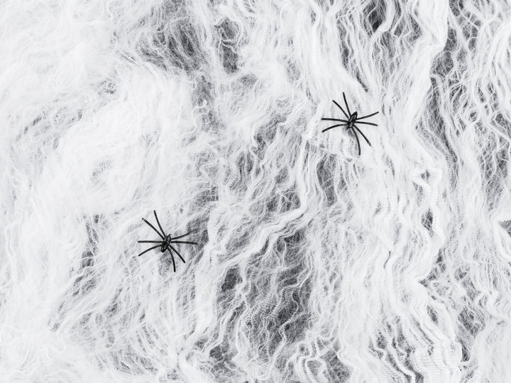Tela de Araña Halloween Blanca  con Arañas 200gr