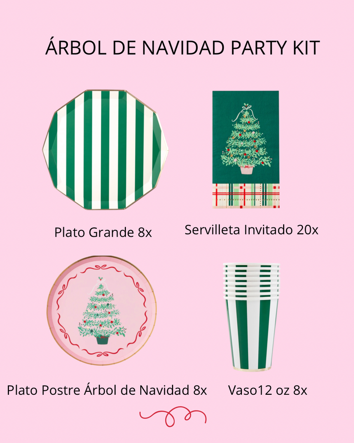 Kit de Fiesta Cabana Verde Arbol de Navidad 8x