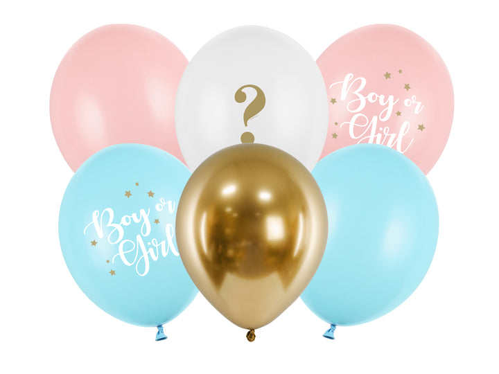 Set de Globos Látex Revelación de Género 6 Uds