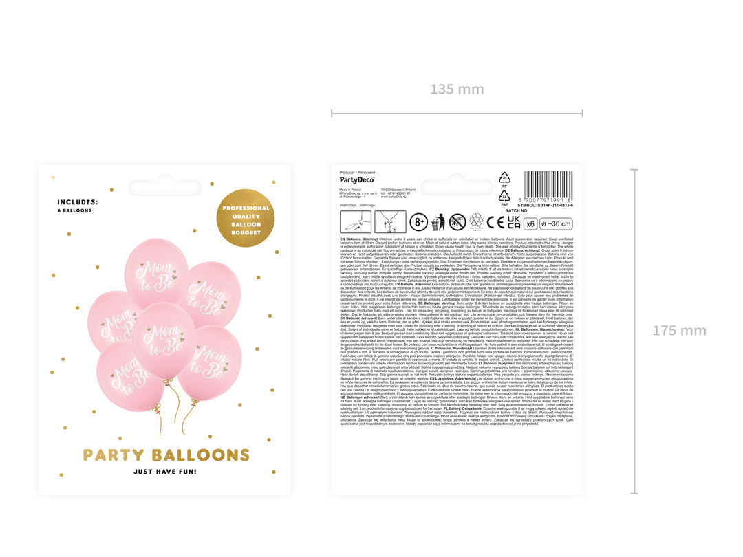 Globos Eco "Mom to be" 6 Pz