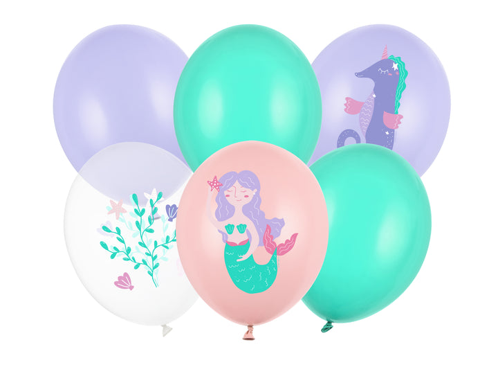 Globos Látex "Sirena Mix" 6 Pz