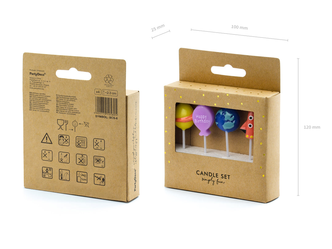Velas "Espaciales Mix" 4 Pz