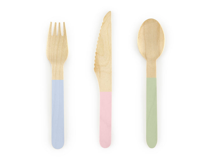 Set de cubiertos "Eco mix" de madera 18 Pz