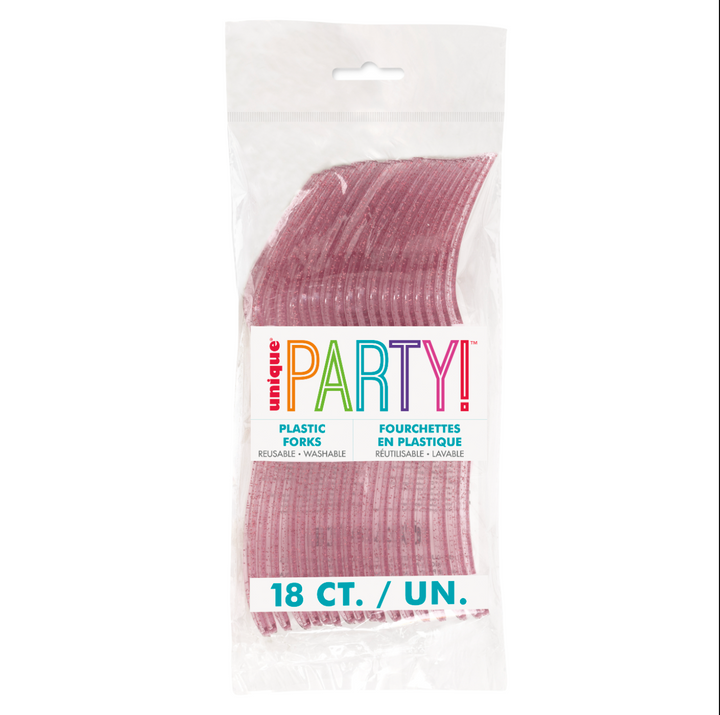 Cubiertos "Rosa Glitter", 18 Uds