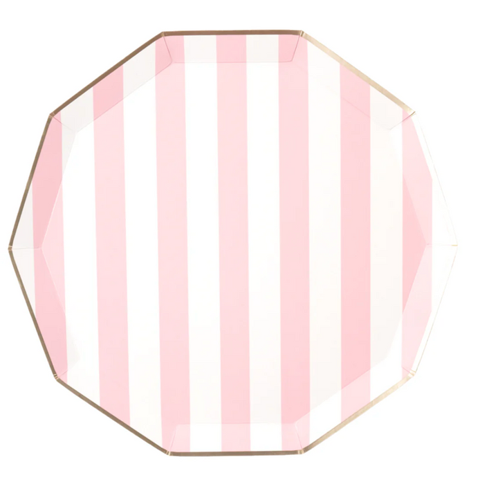 Plato a Rayas Cabana Rosa Pétalo, 8 Uds