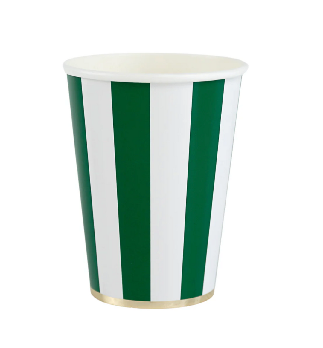 Vaso a Rayas Cabana Esmeralda, 8 Uds