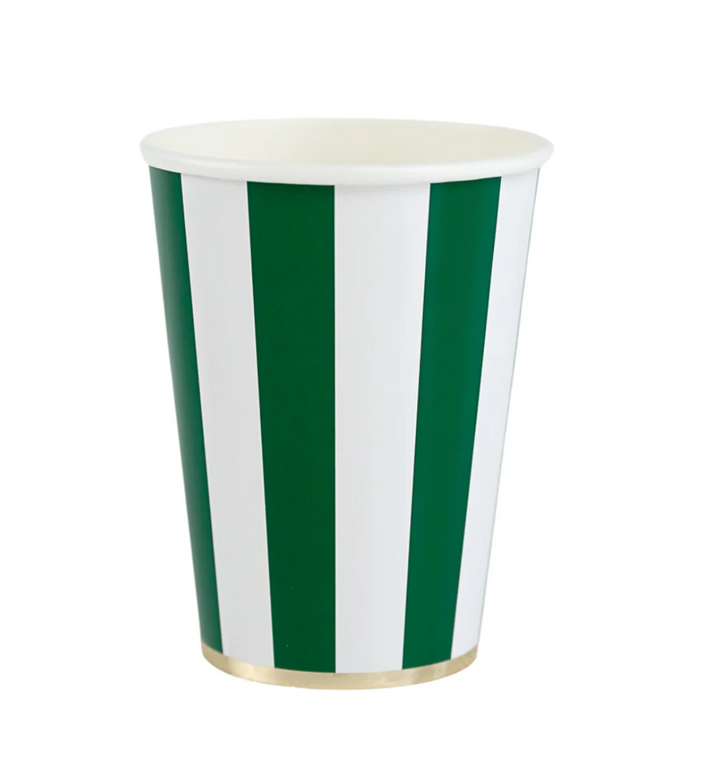 Vaso a Rayas Cabana Esmeralda, 8 Uds