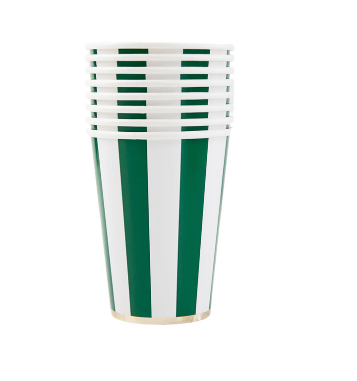 Vaso a Rayas Cabana Esmeralda, 8 Uds