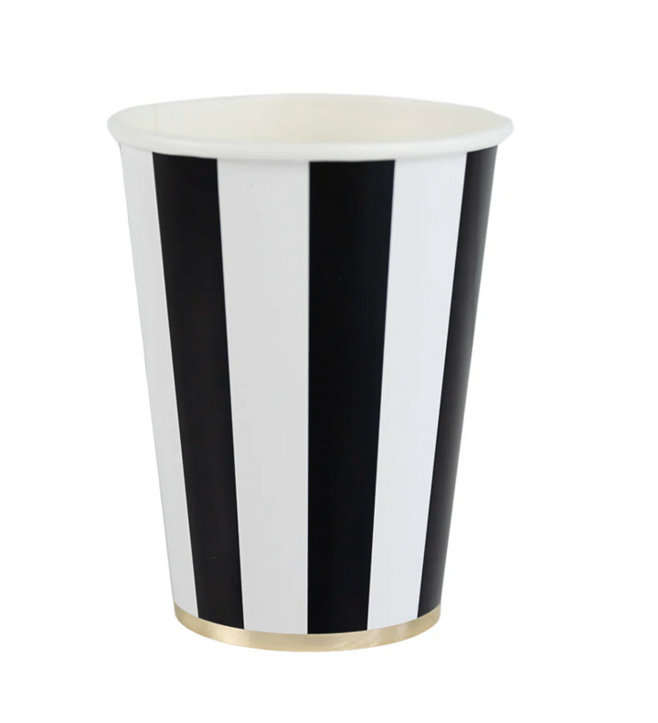 Vasos a Rayas Cabana Noir 12 Oz