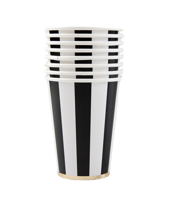 Vasos a Rayas Cabana Noir 12 Oz