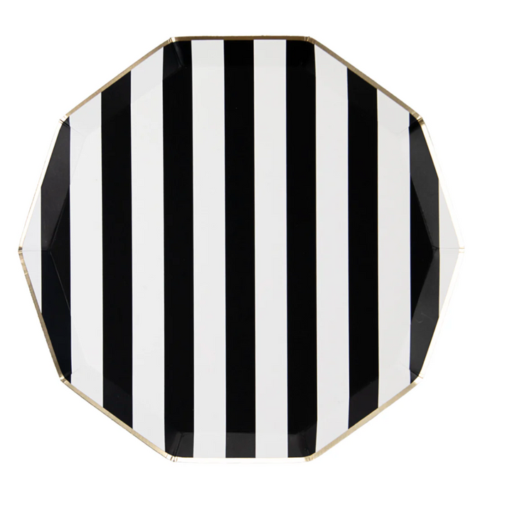 Plato a Rayas Cabana Noir, 8 Uds