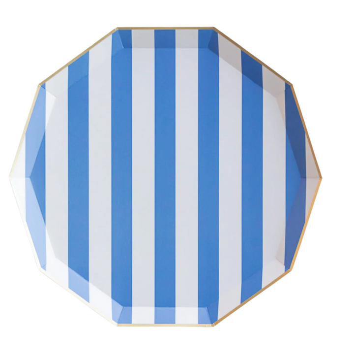 Plato a Rayas Cabana Azul