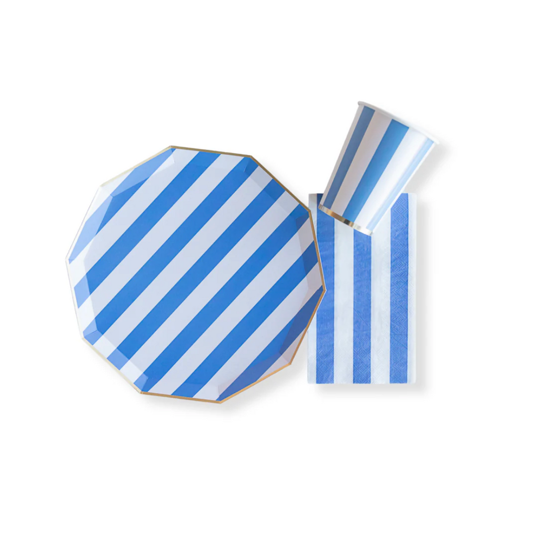 Plato a Rayas Cabana Azul