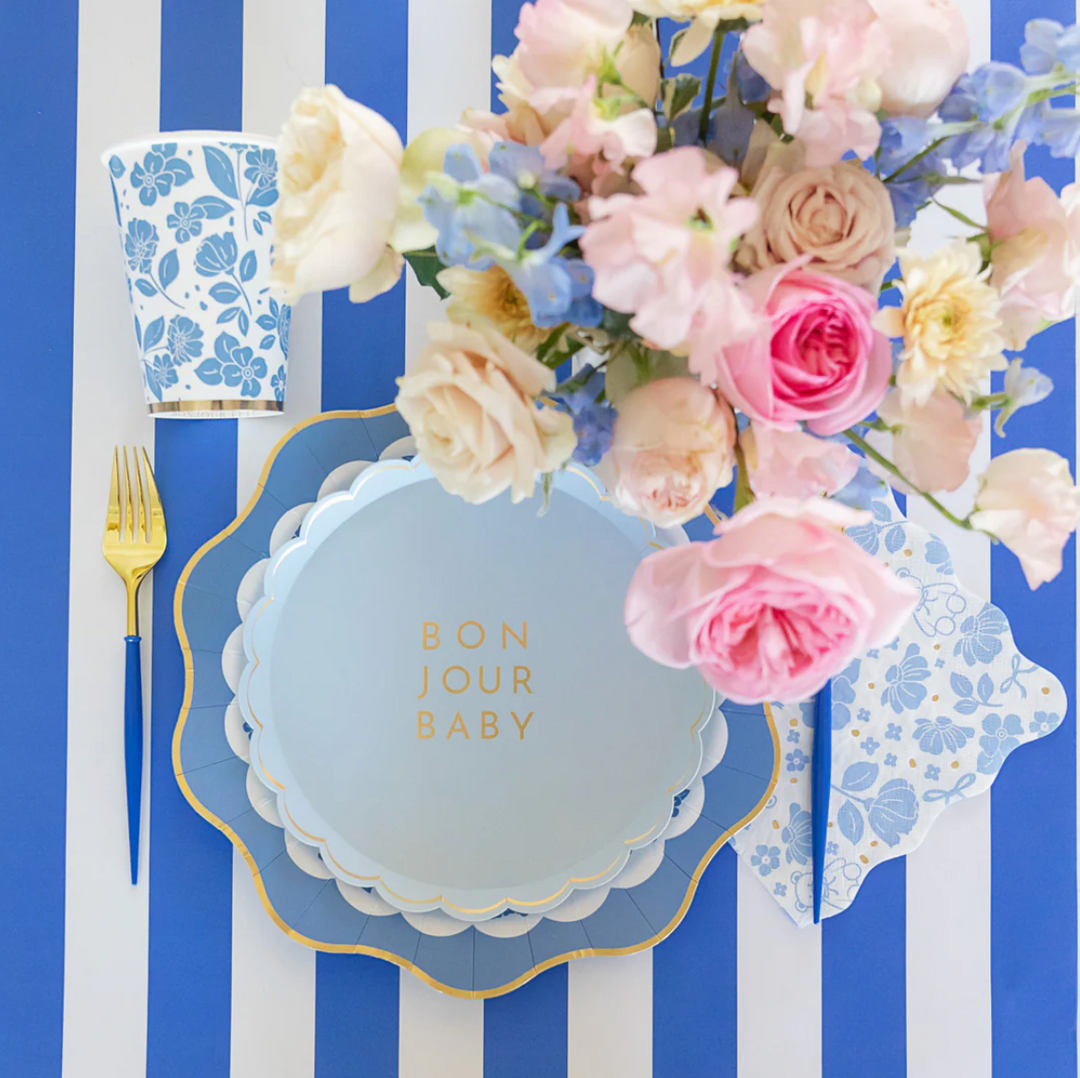 Plato Floral Belle Blue, 8 Uds