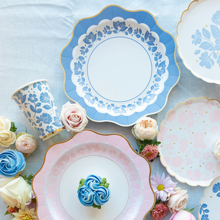 Plato Floral Belle Blue, 8 Uds