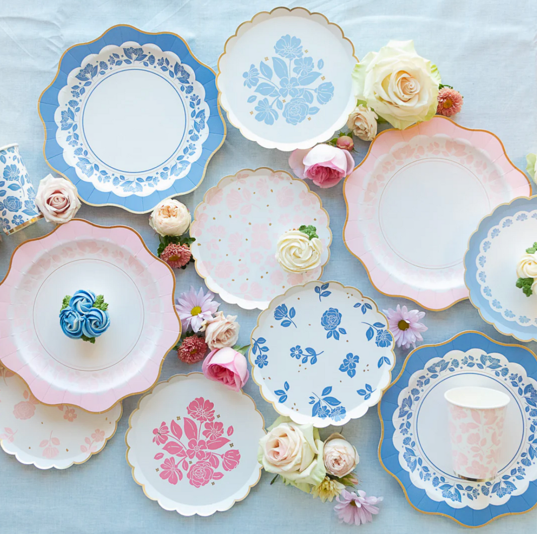 Plato Floral Belle Blue, 8 Uds