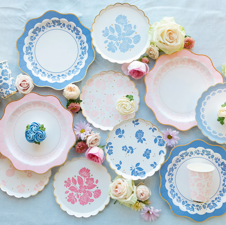 Plato Floral Belle Blue, 8 Uds