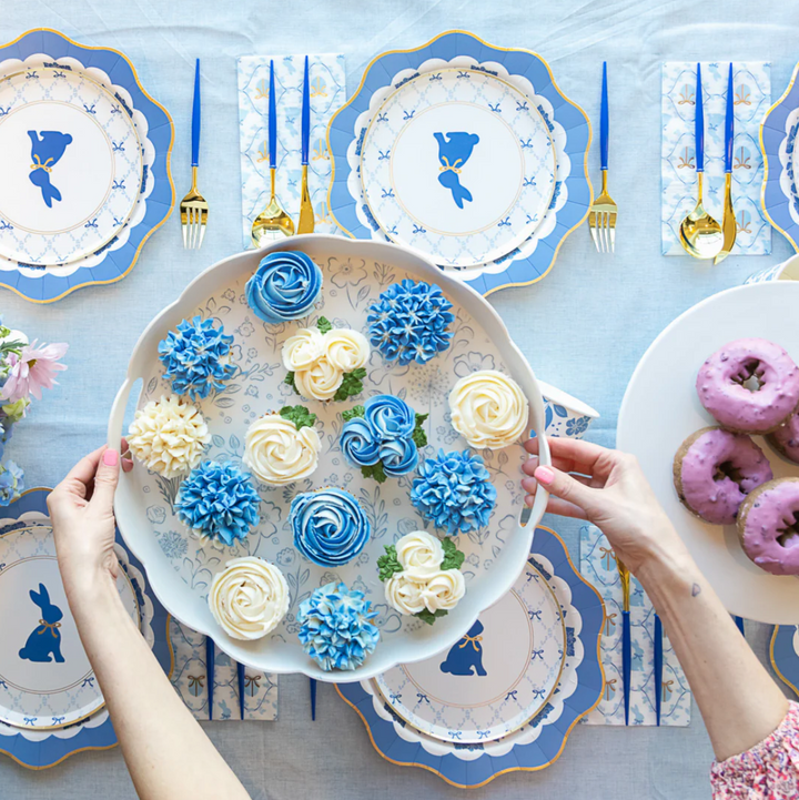 Plato Floral Belle Blue, 8 Uds