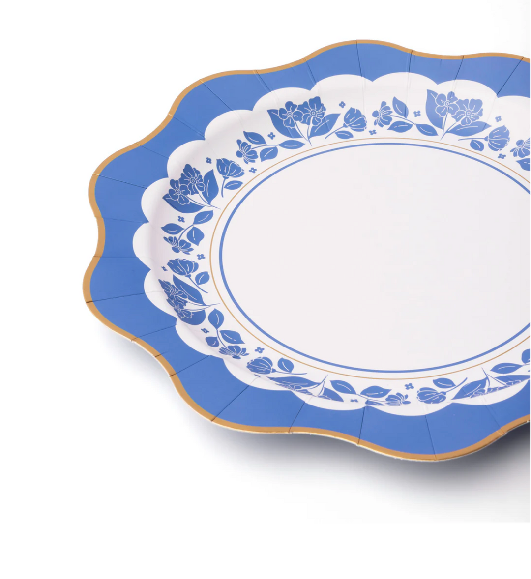Plato Floral Belle Blue, 8 Uds