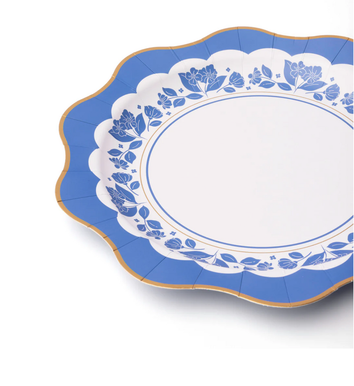 Plato Floral Belle Blue, 8 Uds