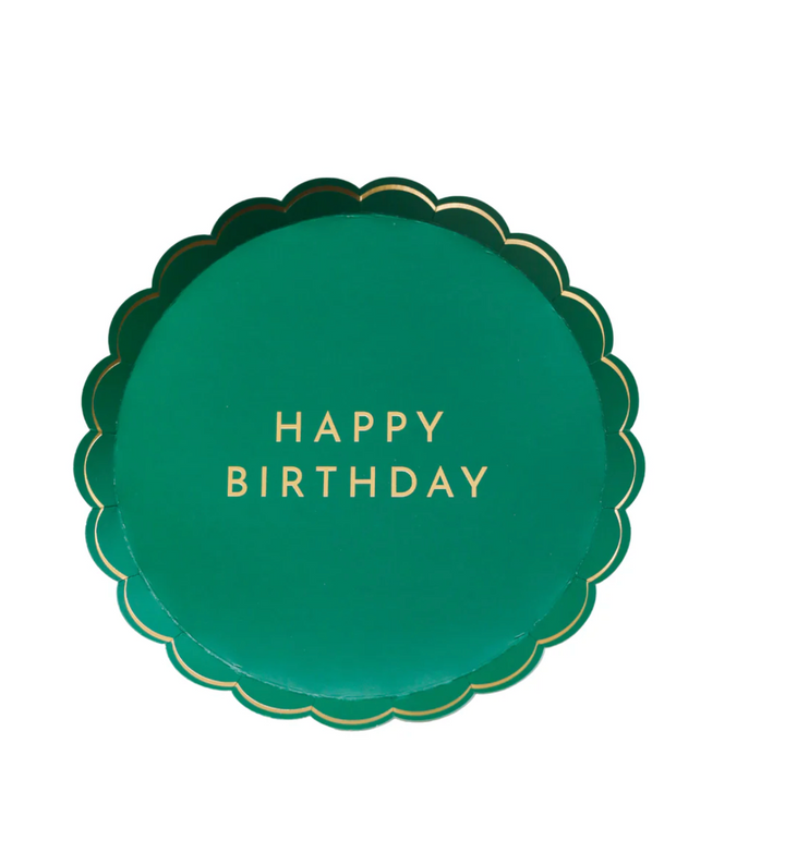 Plato "Happy Birthday" Esmeralda, 8 Uds