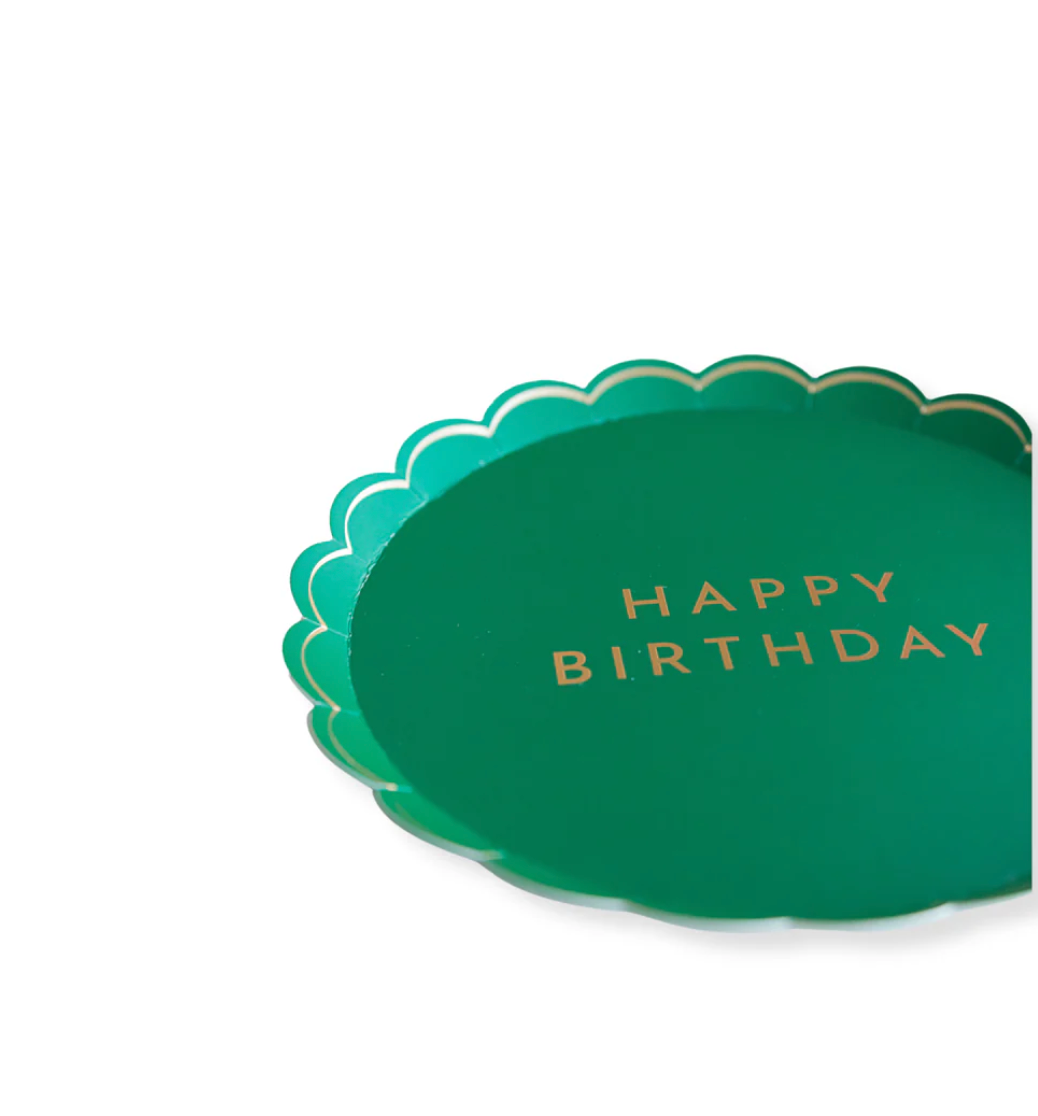 Plato "Happy Birthday" Esmeralda, 8 Uds