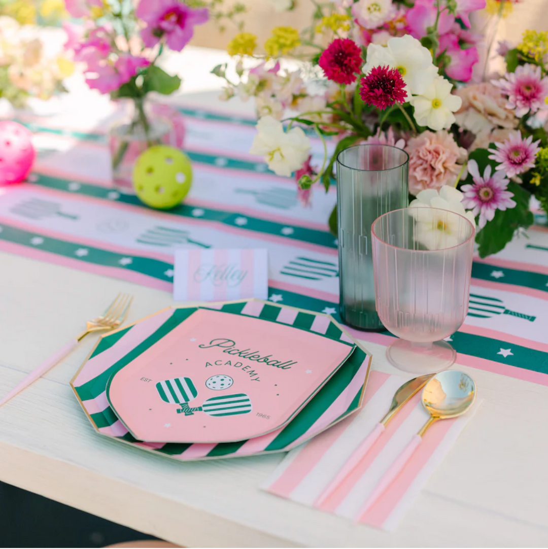 Servilleta Invitado a Rayas Cabana Rosa Pétalo, 20 Uds
