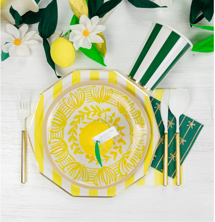 Servilleta Invitado a Rayas Cabana Amarillo, 20 Uds