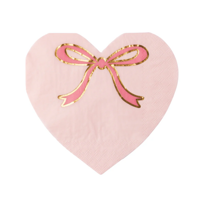 Servilleta Rosa Bow Heart, 20 Uds