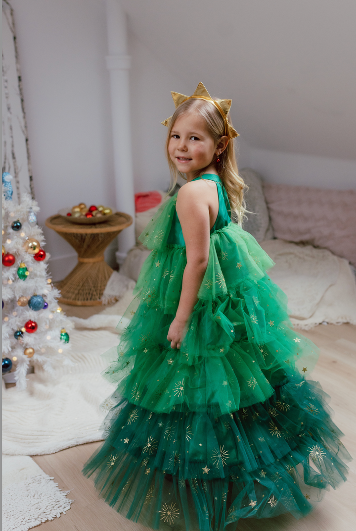Vestido Árbol de Navidad con Diadema