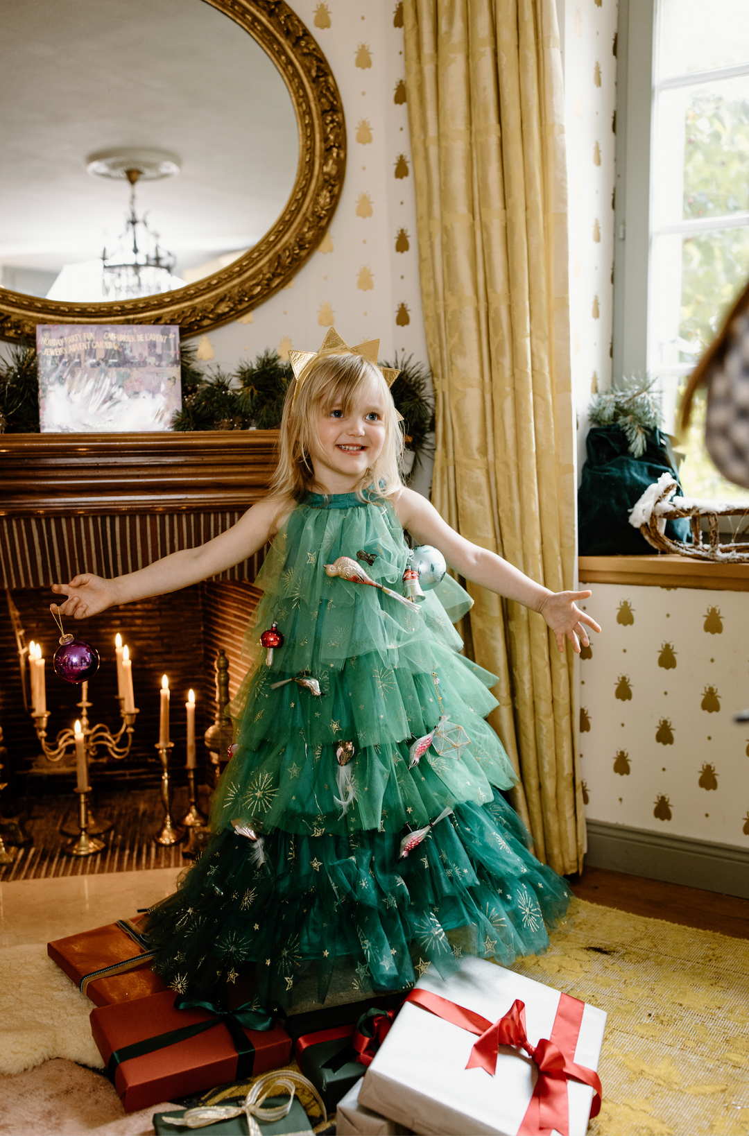Vestido Árbol de Navidad con Diadema