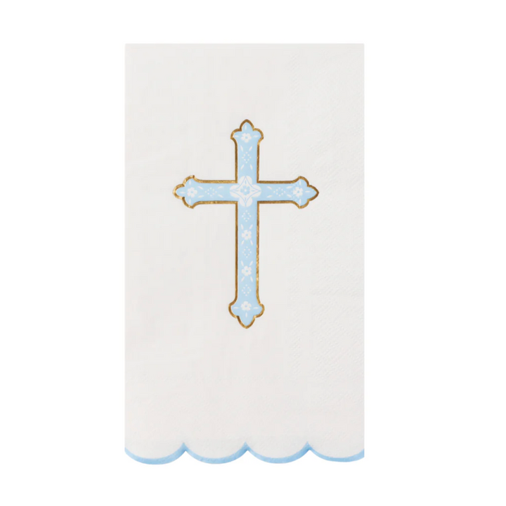 Servilleta Invitado Festoneada Cruz Azul 20 Uds