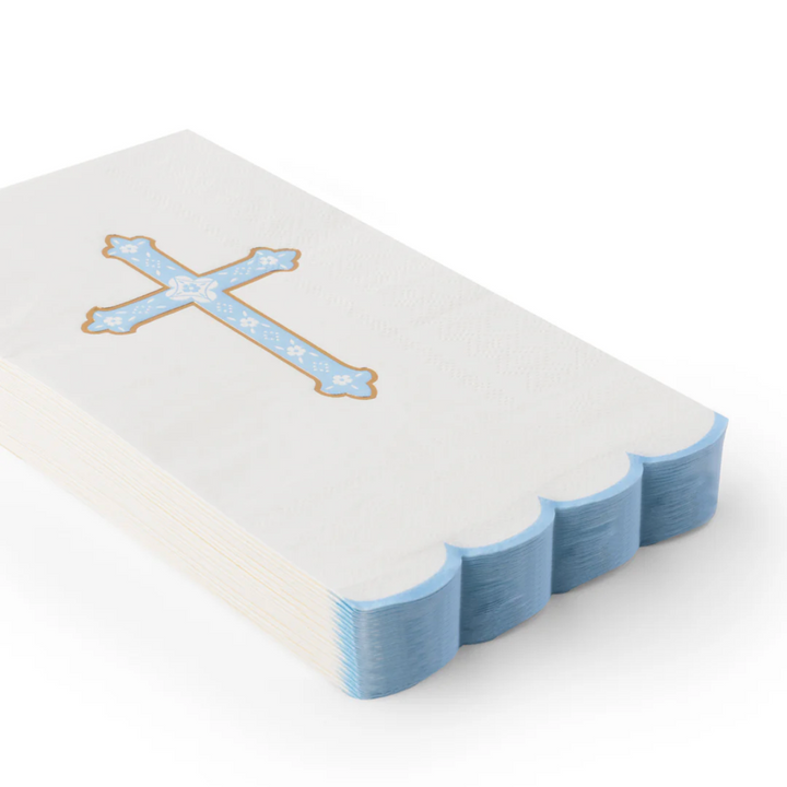 Servilleta Invitado Festoneada Cruz Azul 20 Uds