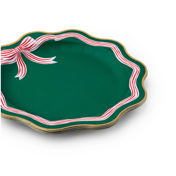 Plato Elegante Grande Lazo Verde Menta