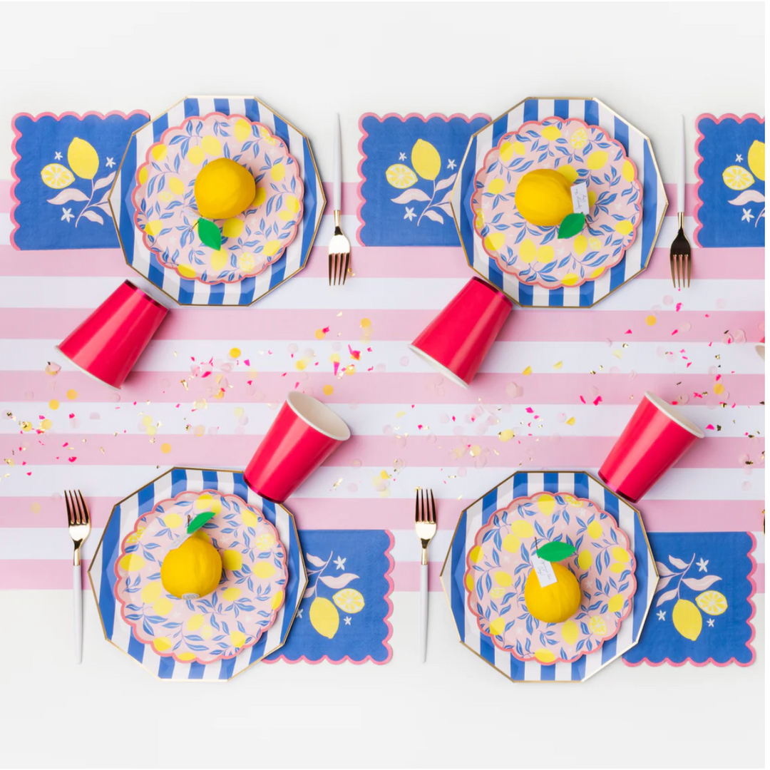 Camino de Mesa Cabana Stripe Rosa Pétalo