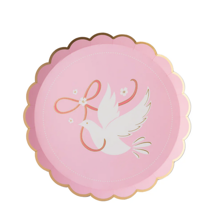 Plato Postre Rosa Pétalo Paloma