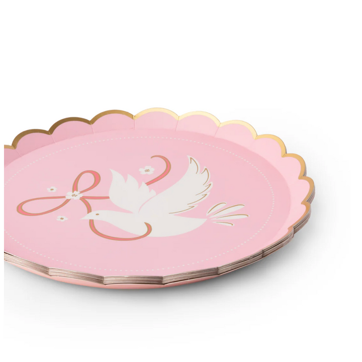 Plato Postre Rosa Pétalo Paloma