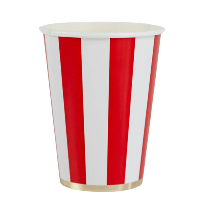 Vaso a rayas Cabana Rojo Cereza