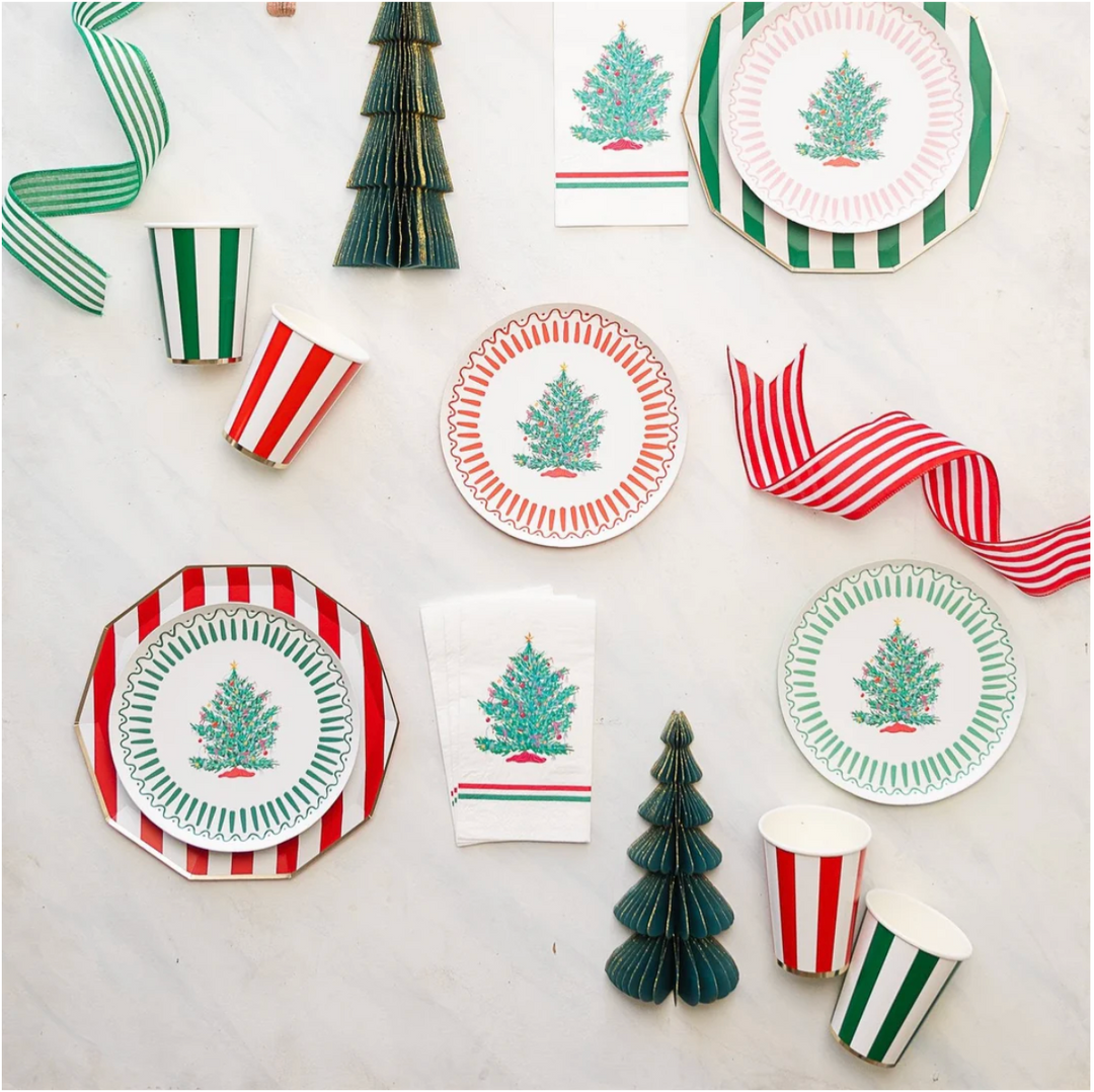 Vaso a rayas Cabana Rojo Cereza