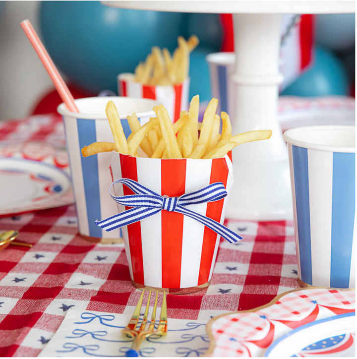 Vaso a rayas Cabana Rojo Cereza